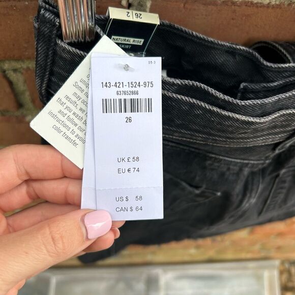 Abercrombie & Fitch Natural Waist Black Jean Belted Mini Skirt - Picture 7 of 8